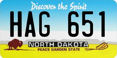 ND license plate HAG651