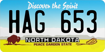 ND license plate HAG653