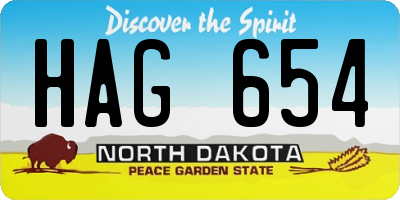 ND license plate HAG654