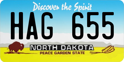 ND license plate HAG655