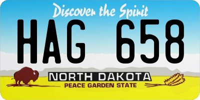 ND license plate HAG658