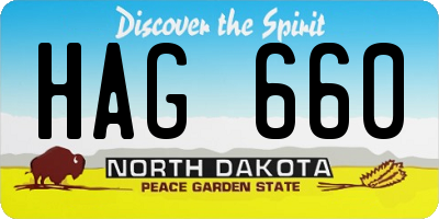 ND license plate HAG660