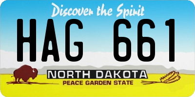 ND license plate HAG661