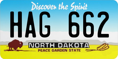 ND license plate HAG662