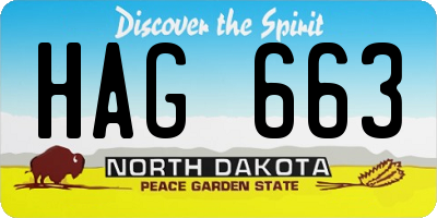 ND license plate HAG663