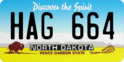 ND license plate HAG664