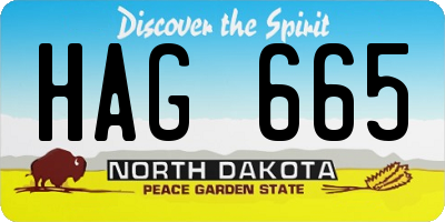 ND license plate HAG665