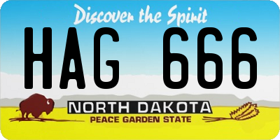 ND license plate HAG666