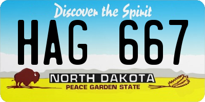 ND license plate HAG667