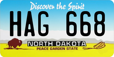 ND license plate HAG668