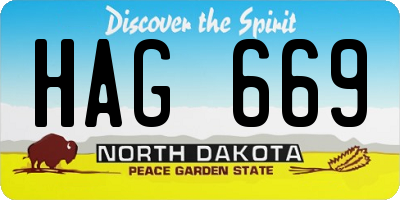 ND license plate HAG669