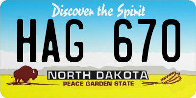 ND license plate HAG670