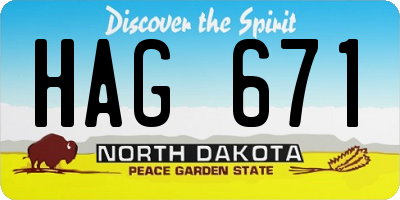 ND license plate HAG671