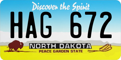 ND license plate HAG672