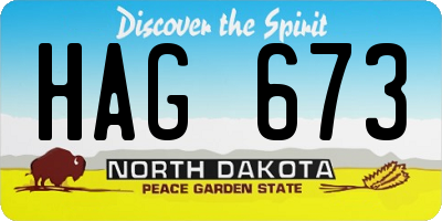 ND license plate HAG673