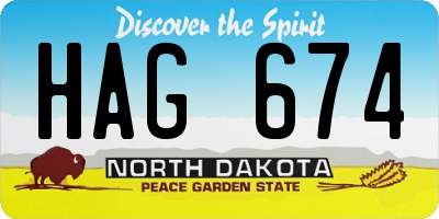 ND license plate HAG674