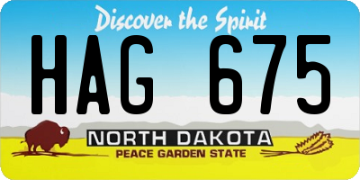 ND license plate HAG675