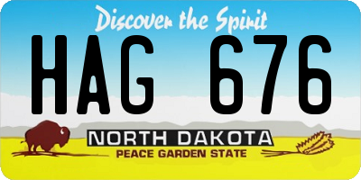 ND license plate HAG676