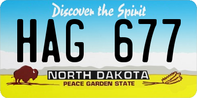 ND license plate HAG677