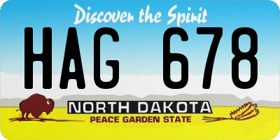 ND license plate HAG678