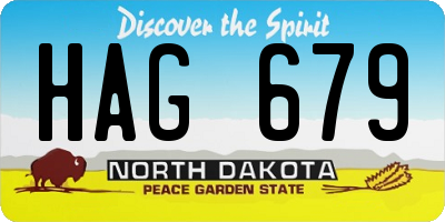 ND license plate HAG679