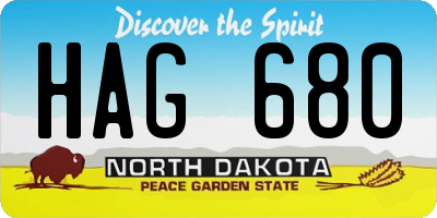 ND license plate HAG680