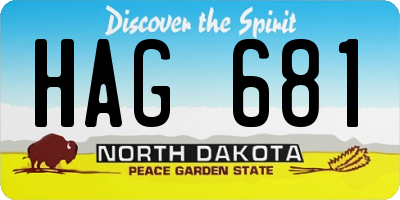 ND license plate HAG681