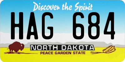 ND license plate HAG684