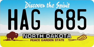 ND license plate HAG685