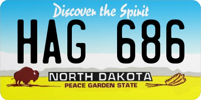 ND license plate HAG686