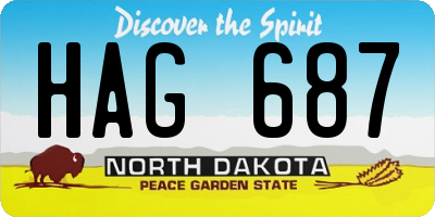 ND license plate HAG687