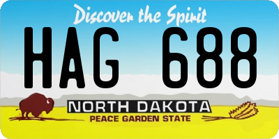 ND license plate HAG688