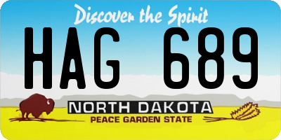 ND license plate HAG689