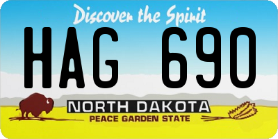 ND license plate HAG690