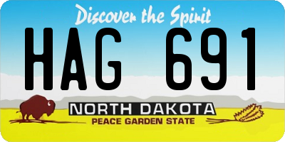 ND license plate HAG691