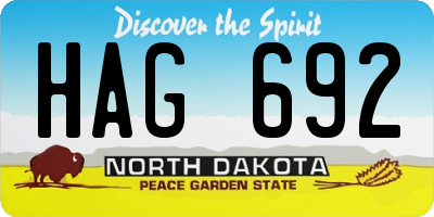 ND license plate HAG692