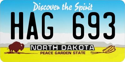 ND license plate HAG693