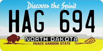 ND license plate HAG694