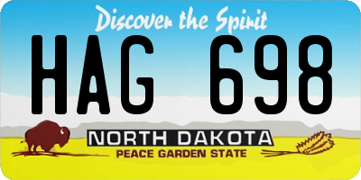 ND license plate HAG698