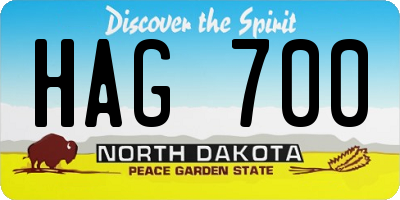 ND license plate HAG700