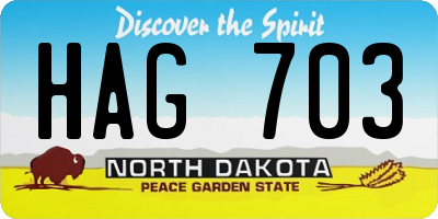 ND license plate HAG703