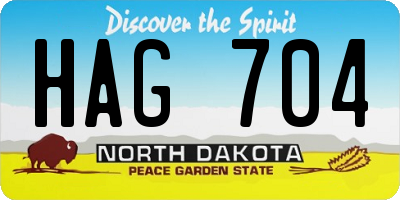 ND license plate HAG704