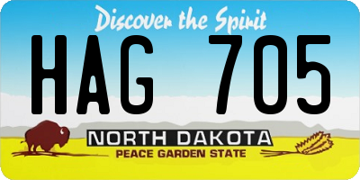 ND license plate HAG705