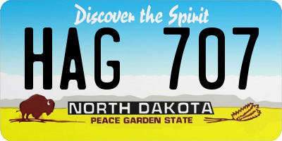 ND license plate HAG707