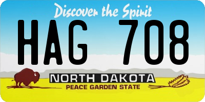 ND license plate HAG708