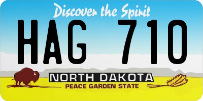 ND license plate HAG710