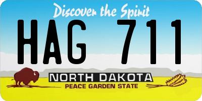 ND license plate HAG711