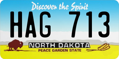 ND license plate HAG713