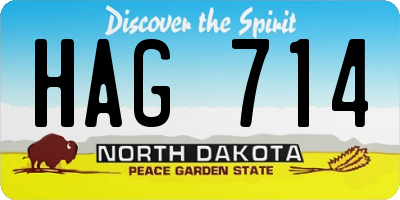 ND license plate HAG714