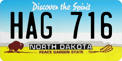 ND license plate HAG716